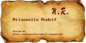 Milosevits Rudolf névjegykártya