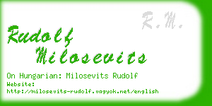 rudolf milosevits business card